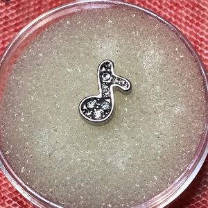 3/$10 Origami Owl Rhinestone Music Note Charm